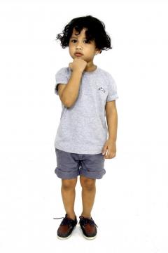 Kids Classic Plain T-Shirt Light Grey