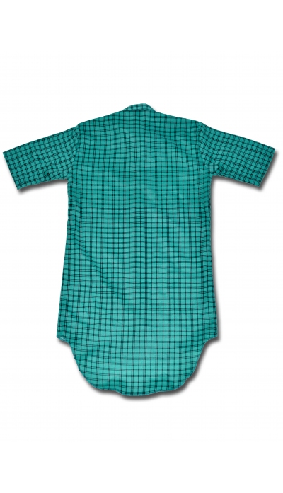 Shirt Dress Checkered Black/Green ( Short Sleeve )