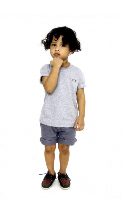 Kids Classic Plain T-Shirt Light Grey