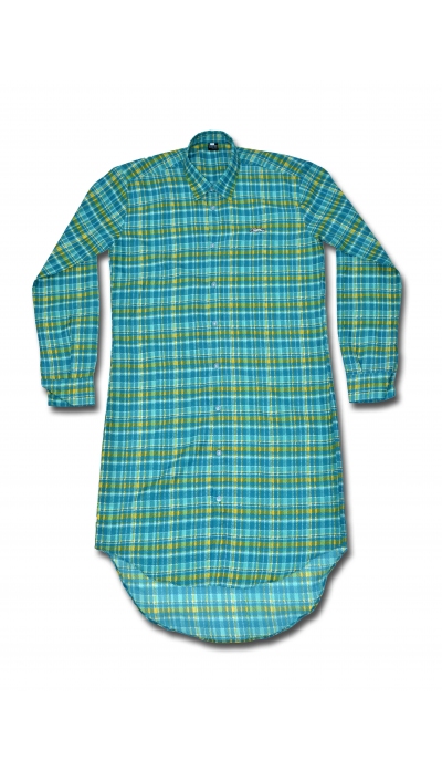 Shirt Dress Checkered Green/Yellow ( Long Sleeve )