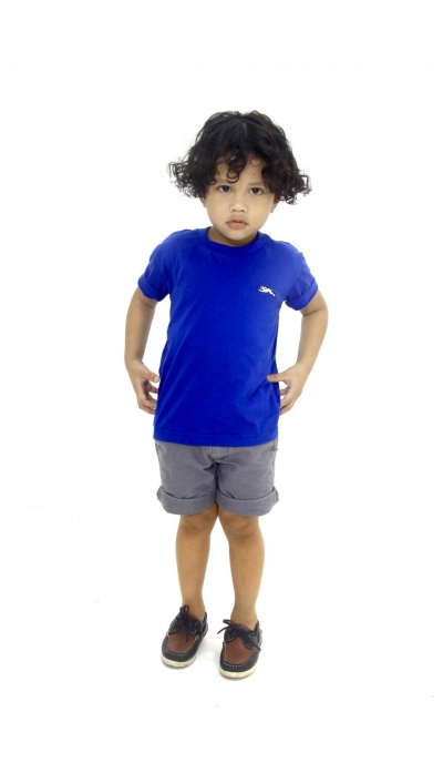 Kids Classic Plain T-Shirt Blue