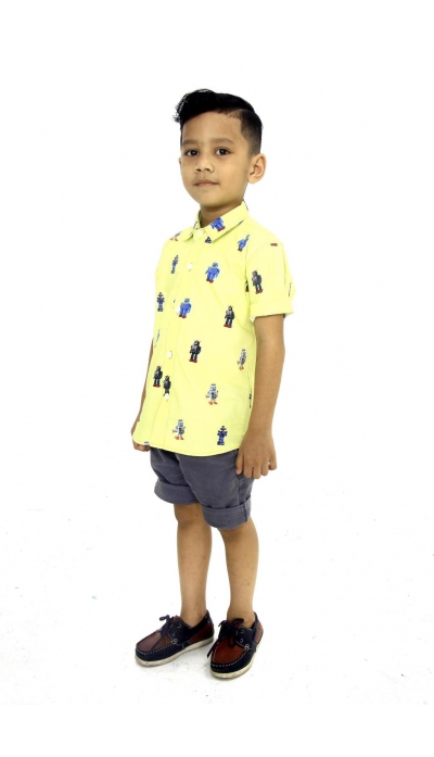 Kids Tailored Printed Shirt Toy Robot